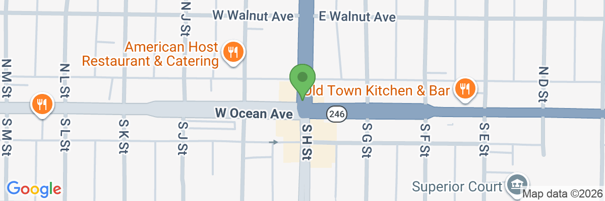 Map showing facility locations