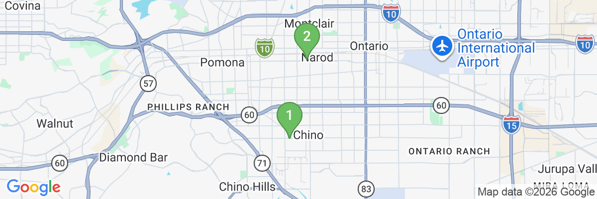 Map showing facility locations
