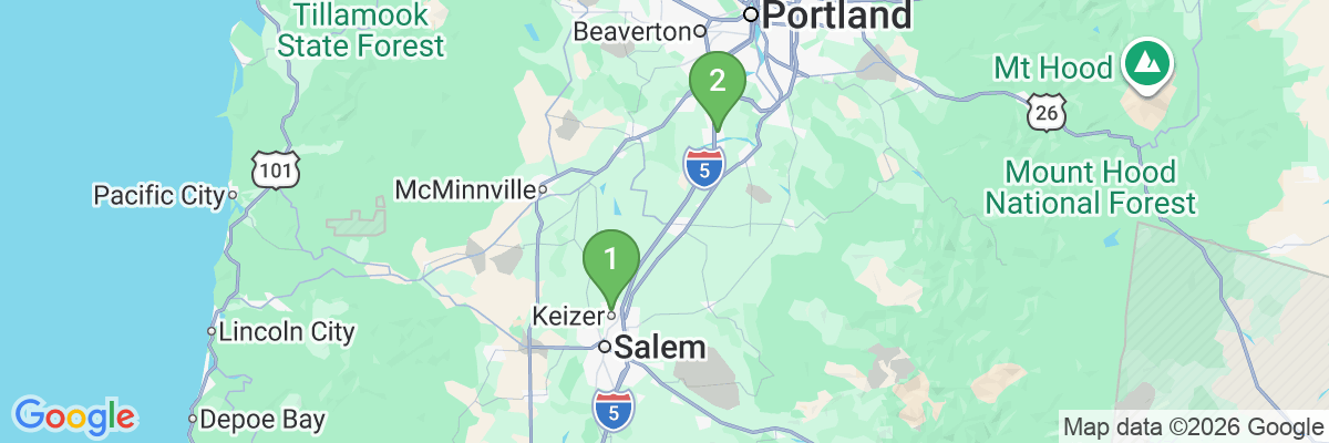 Map showing facility locations