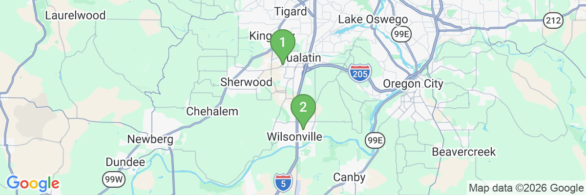 Map showing facility locations