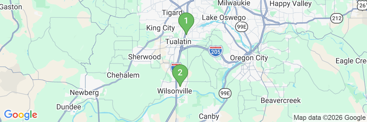 Map showing facility locations