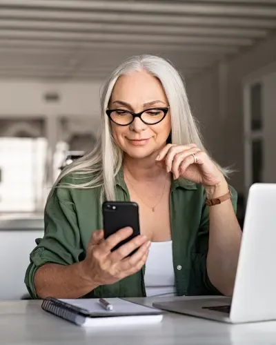 Woman looking at her phone