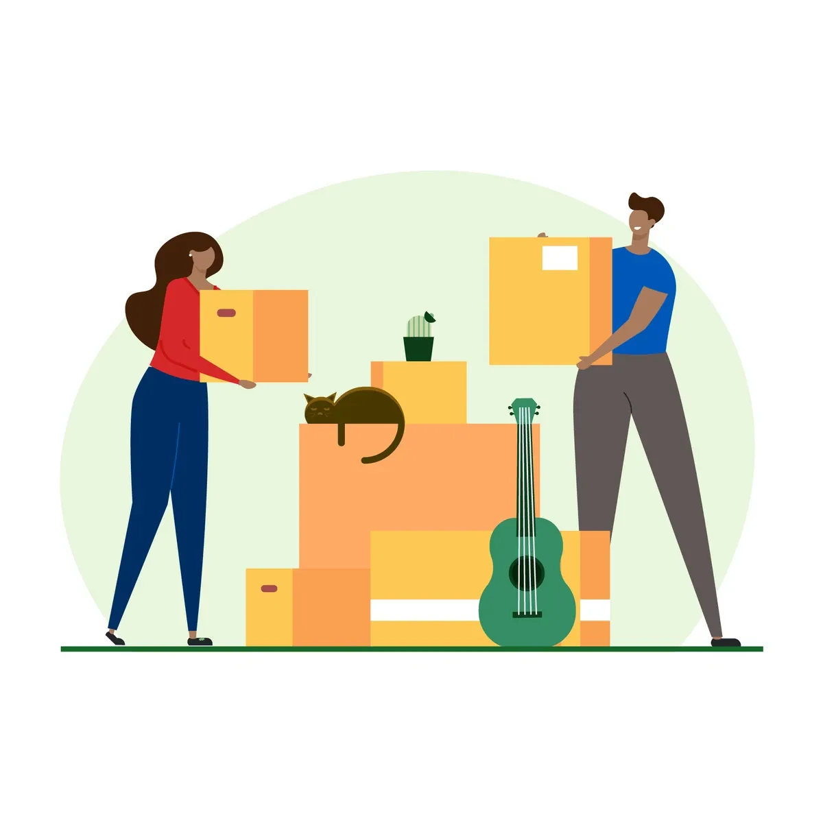 Illustration of people moving