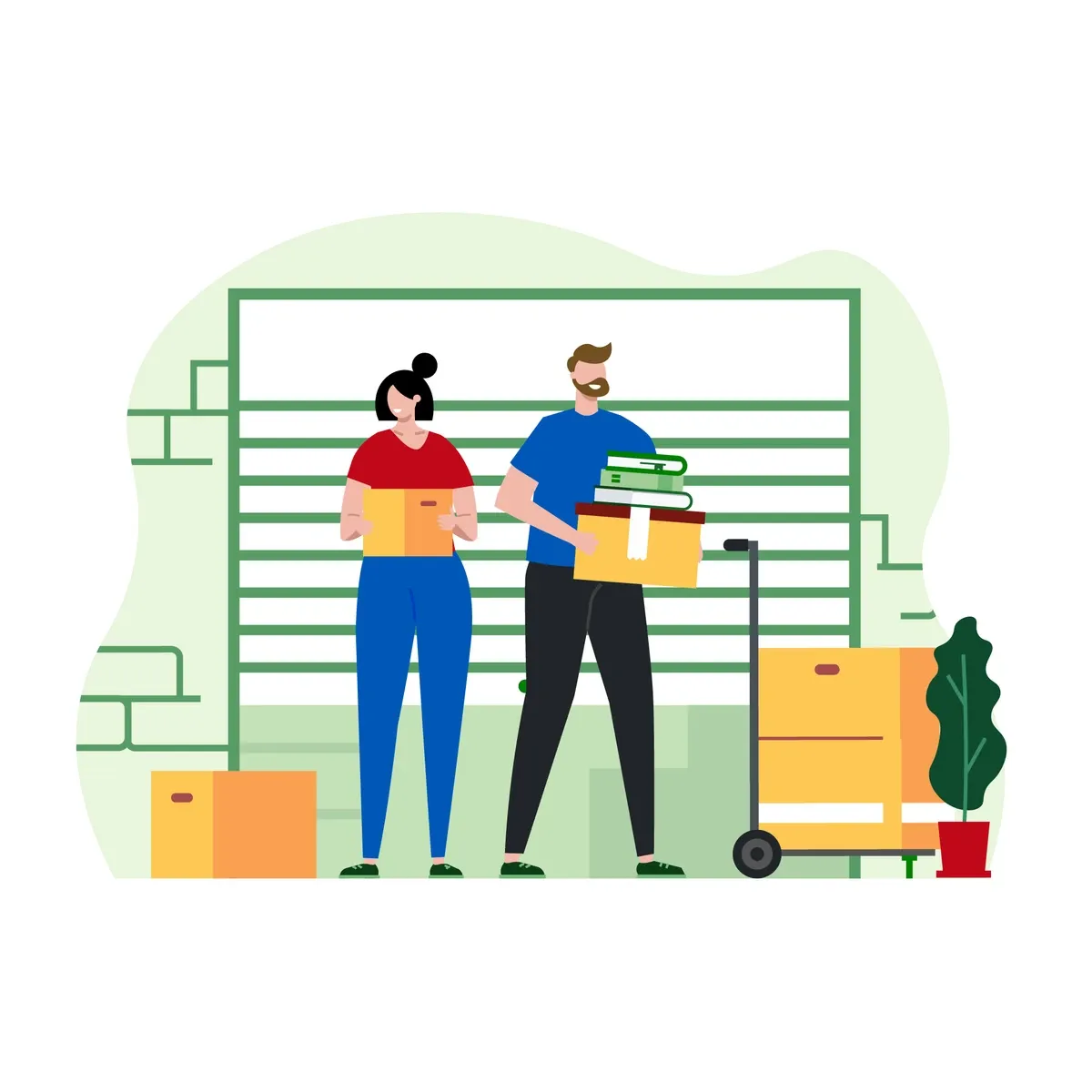 Illustration of people moving